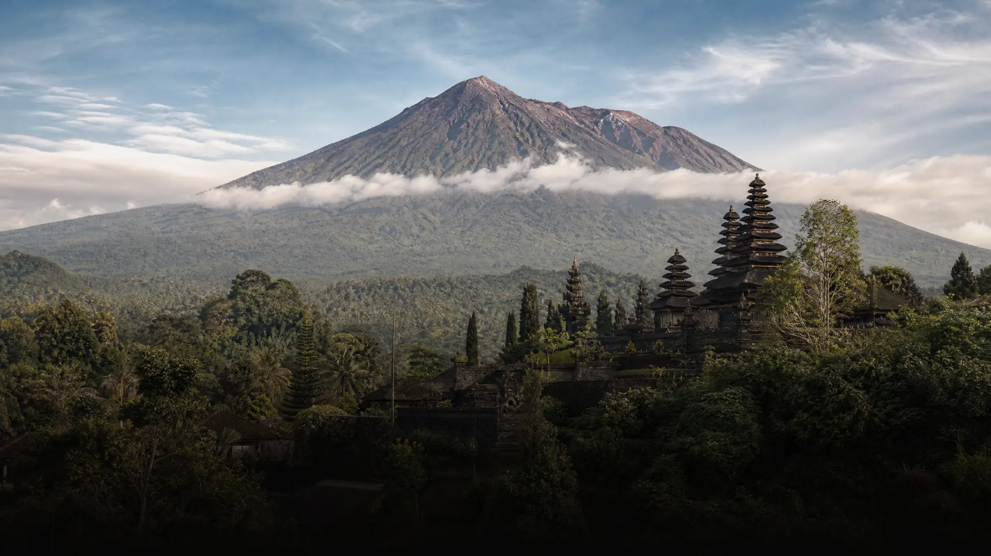 Mount Agung is an active volcano and Bali's highest peak, known for challenging midnight treks and spectacular sunrise views over the island.